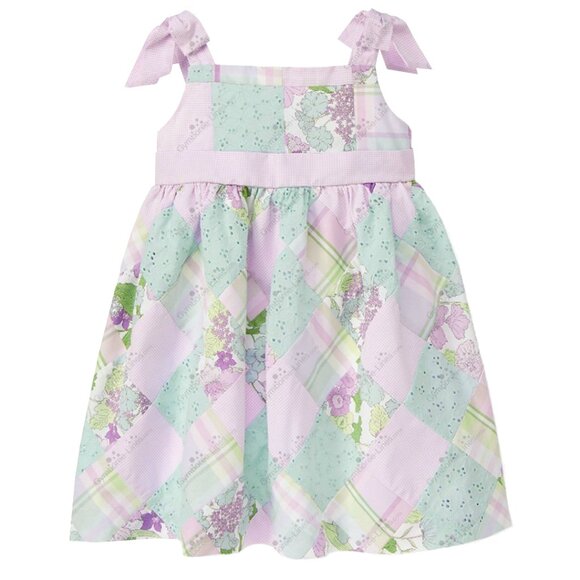 Janie and Jack Petunia Collection Patchwork Eyelet Dress